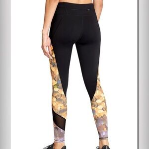 Athleta Asym Mesh Sonar Honeycomb Print Leggings